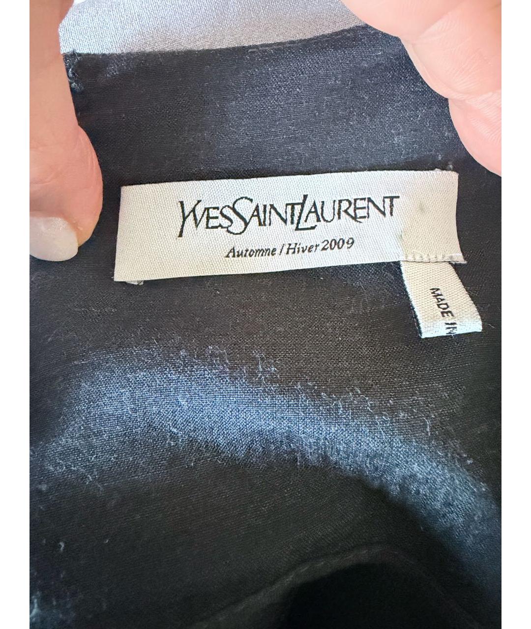 SAINT LAURENT Серое шерстяное повседневное платье, фото 5