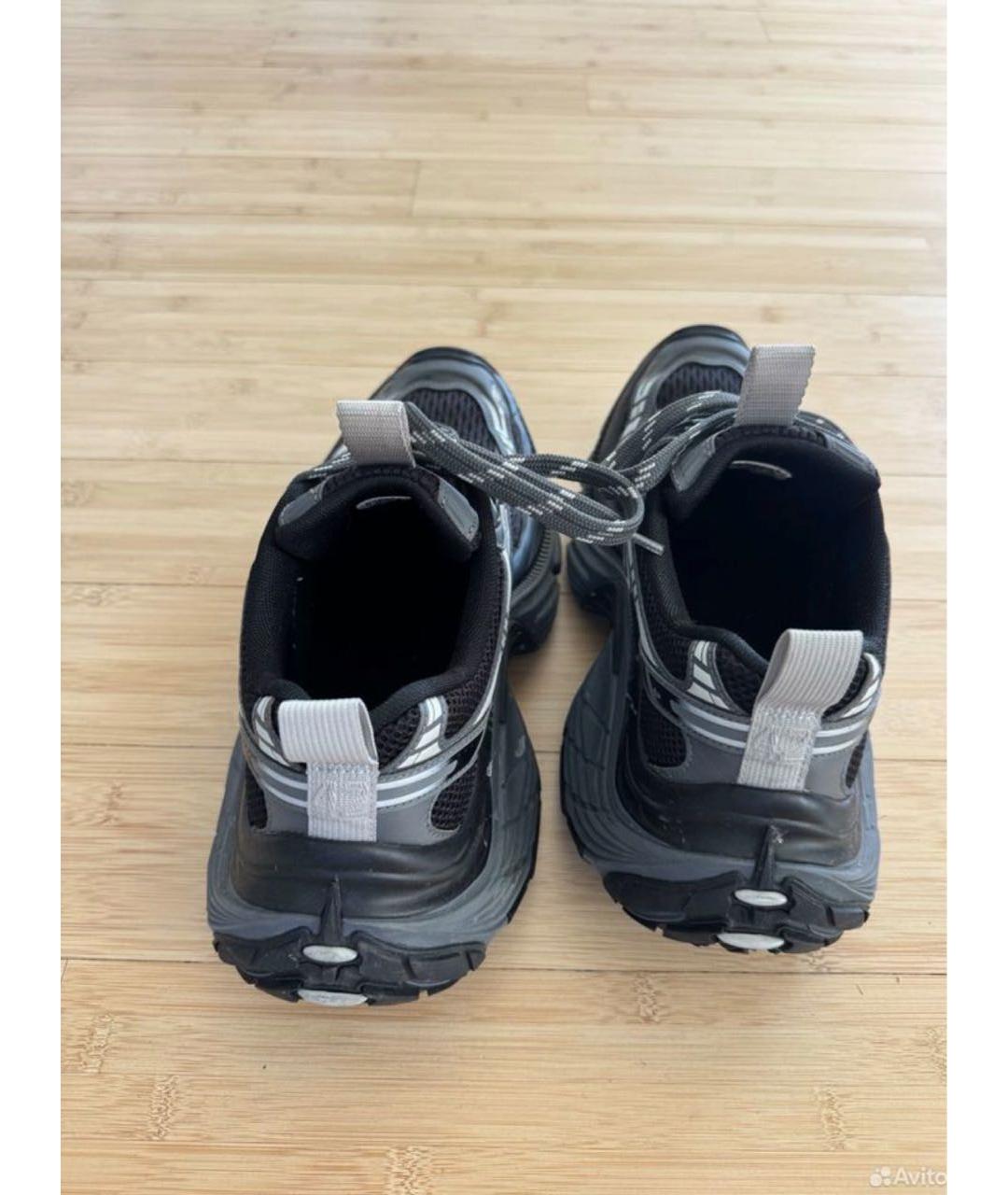 BALENCIAGA Антрацитовые текстильные высокие кроссовки / кеды, фото 3