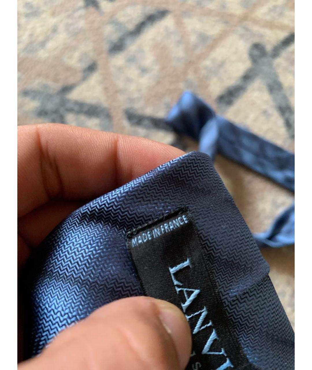 LANVIN Голубой шелковый галстук, фото 6