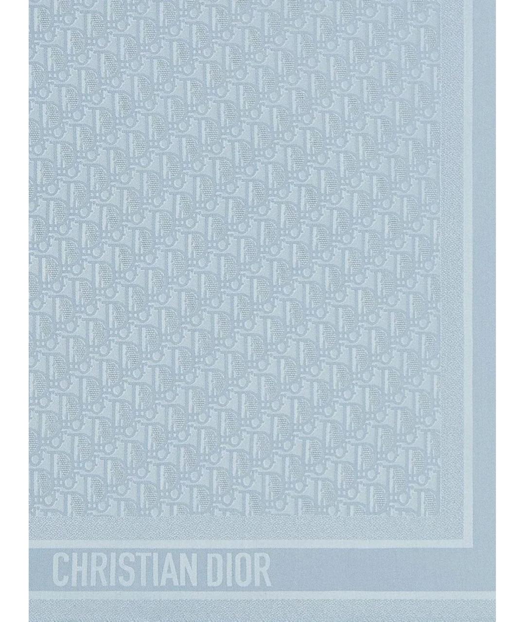 CHRISTIAN DIOR Голубой шелковый платок, фото 3