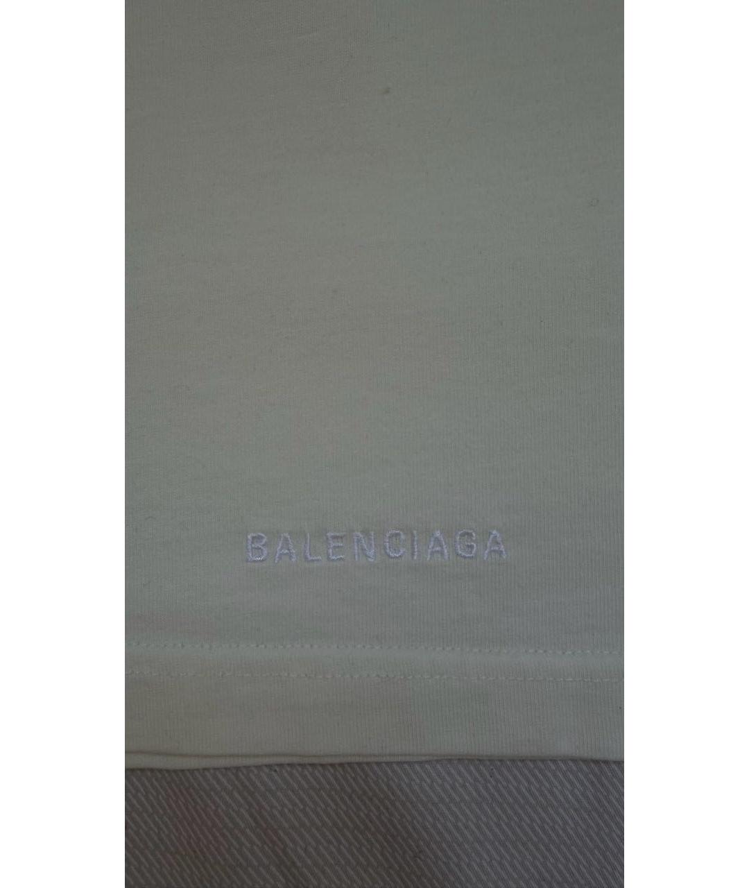 BALENCIAGA Белая хлопковая футболка, фото 7