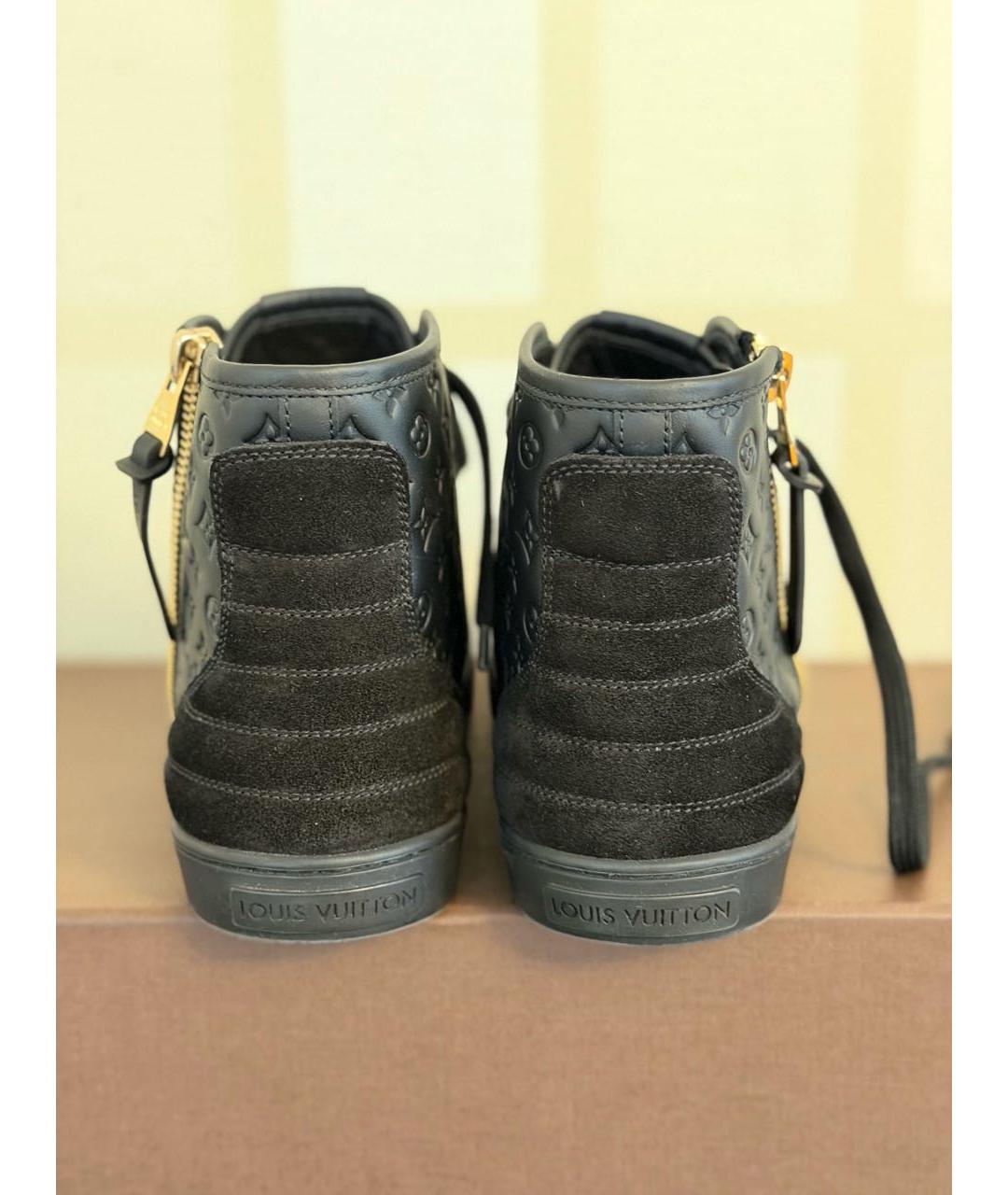 LOUIS VUITTON Черные кожаные кеды, фото 4