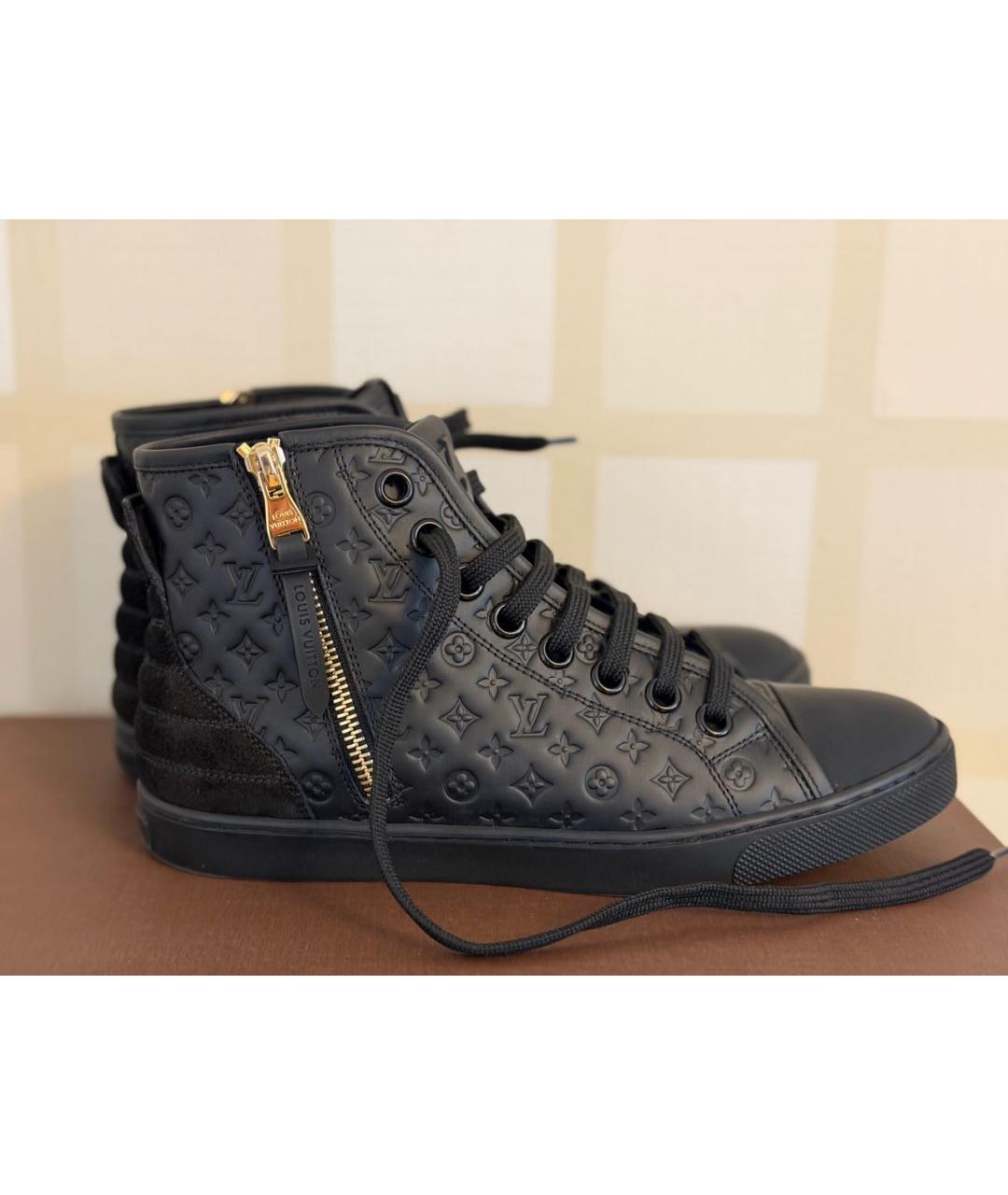 LOUIS VUITTON Черные кожаные кеды, фото 8