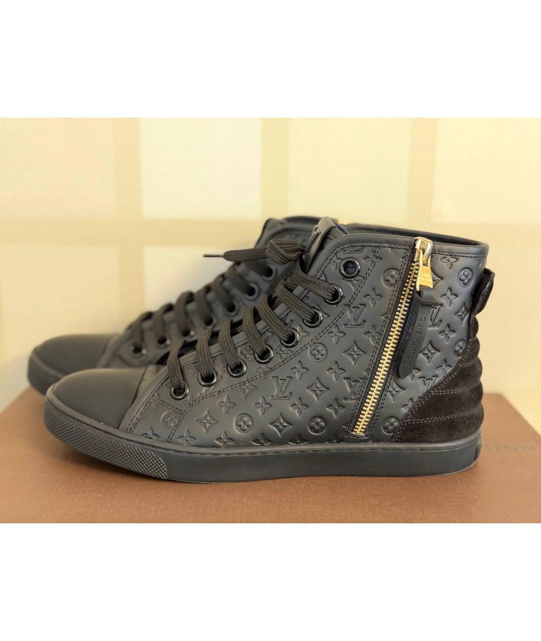 LOUIS VUITTON Черные кожаные кеды, фото 9
