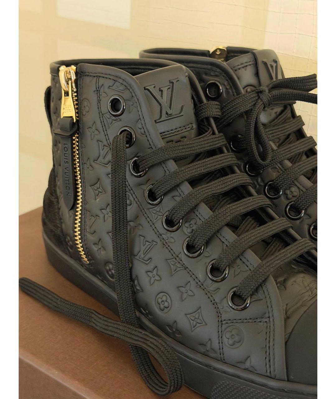 LOUIS VUITTON Черные кожаные кеды, фото 5
