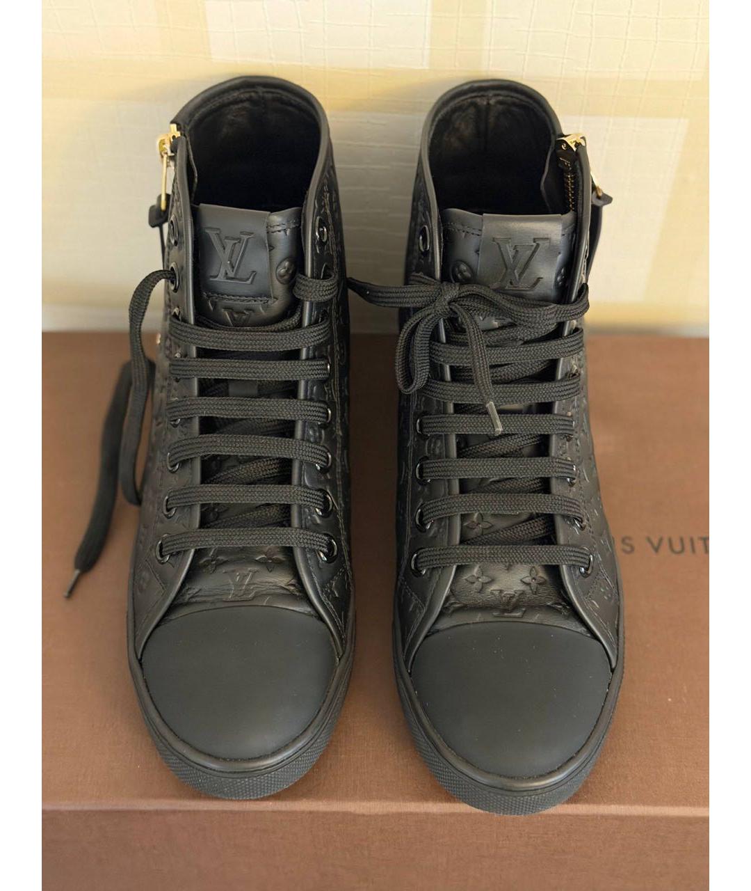 LOUIS VUITTON Черные кожаные кеды, фото 2