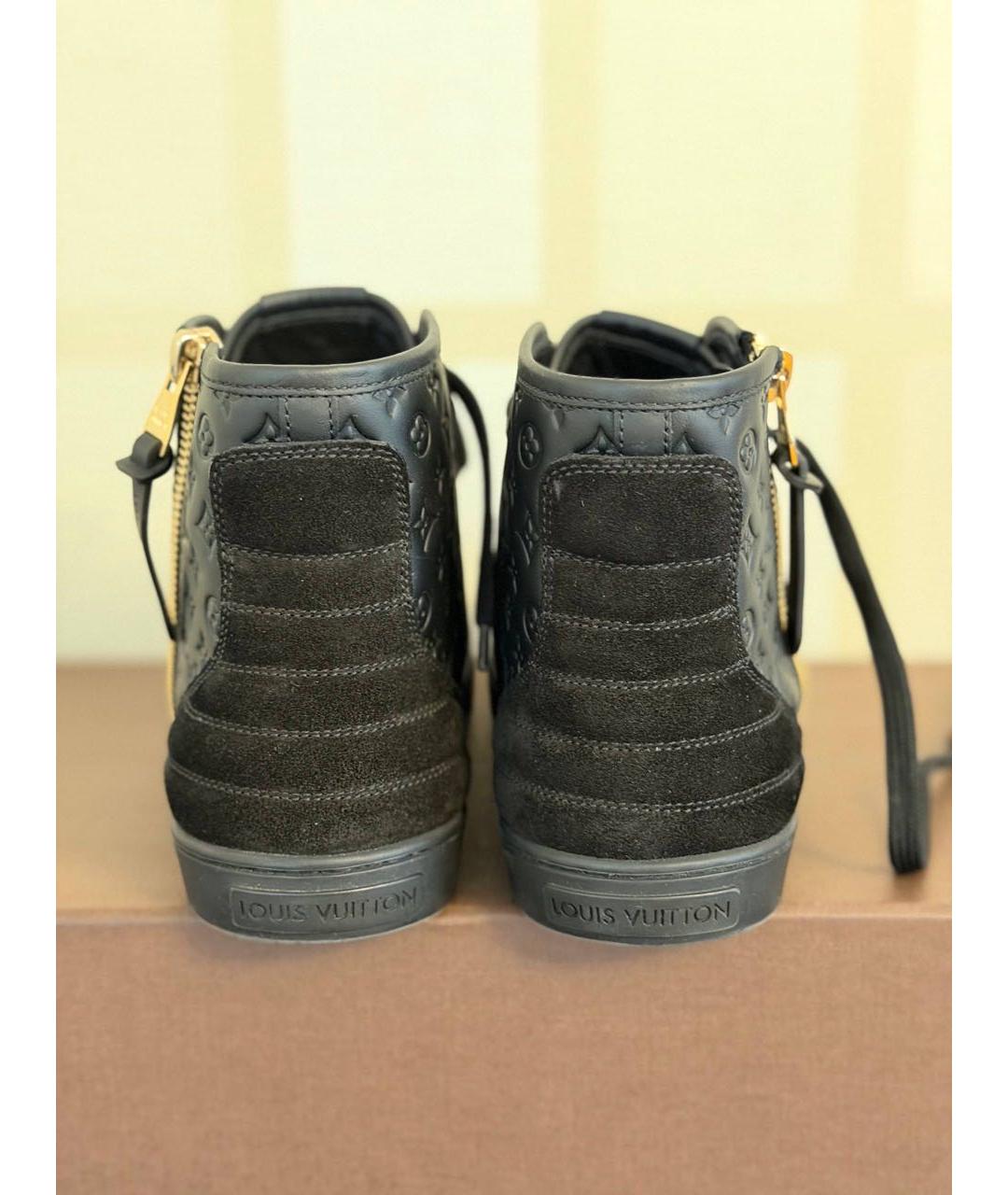 LOUIS VUITTON Черные кожаные кеды, фото 4