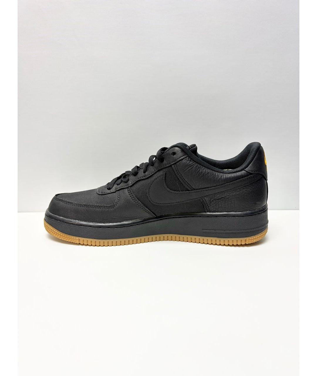 NIKE Черные кожаные низкие кроссовки / кеды, фото 3