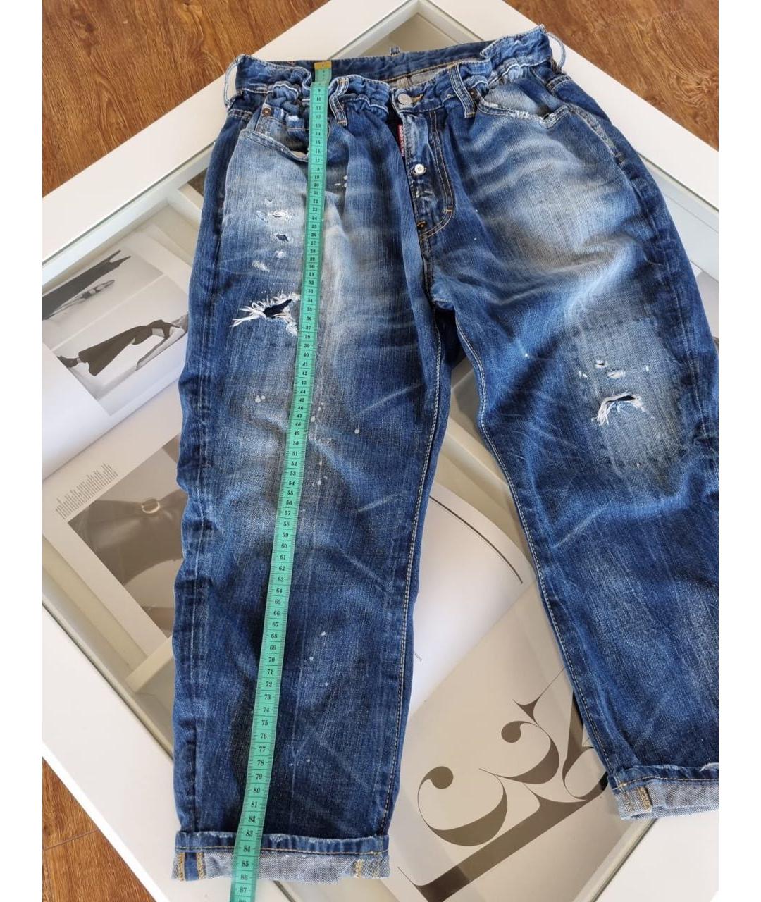DSQUARED2 Синие хлопковые прямые джинсы, фото 3