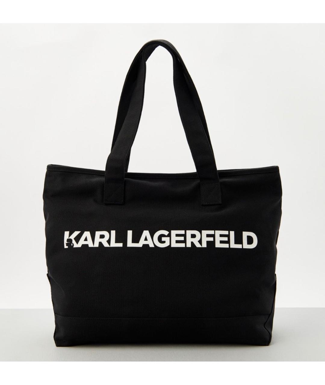 KARL LAGERFELD Черная хлопковая сумка тоут, фото 6