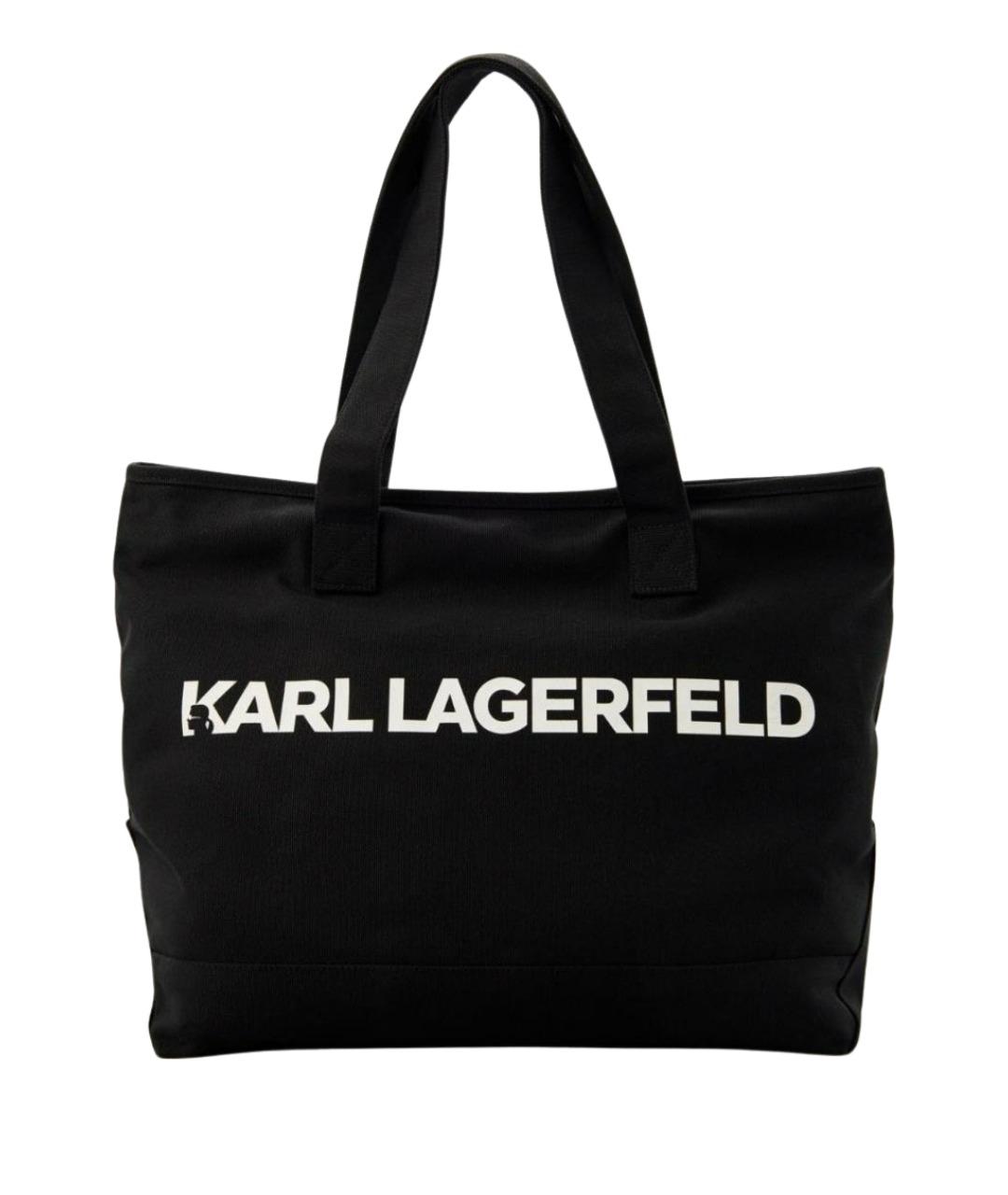 KARL LAGERFELD Черная хлопковая сумка тоут, фото 1