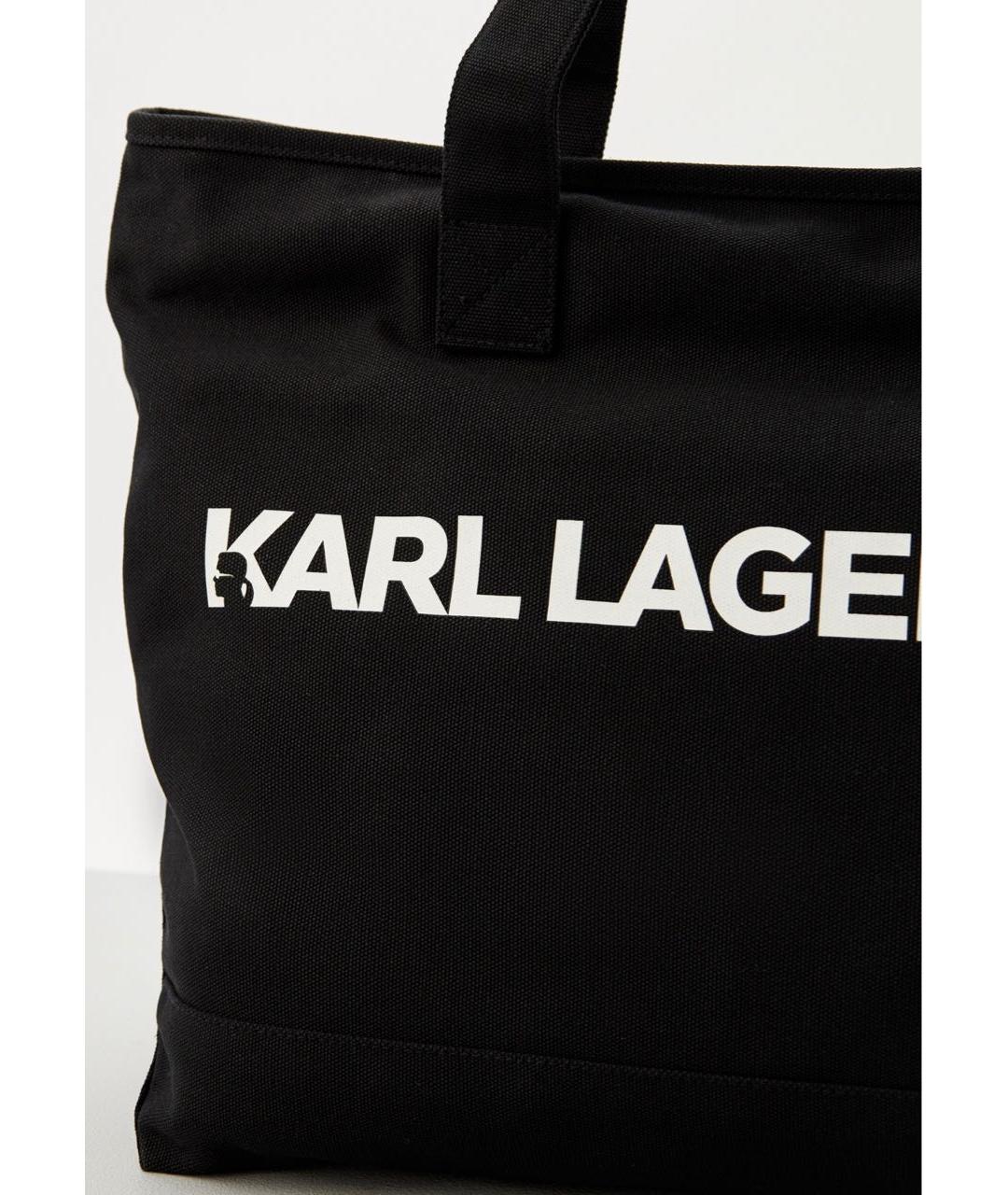 KARL LAGERFELD Черная хлопковая сумка тоут, фото 3