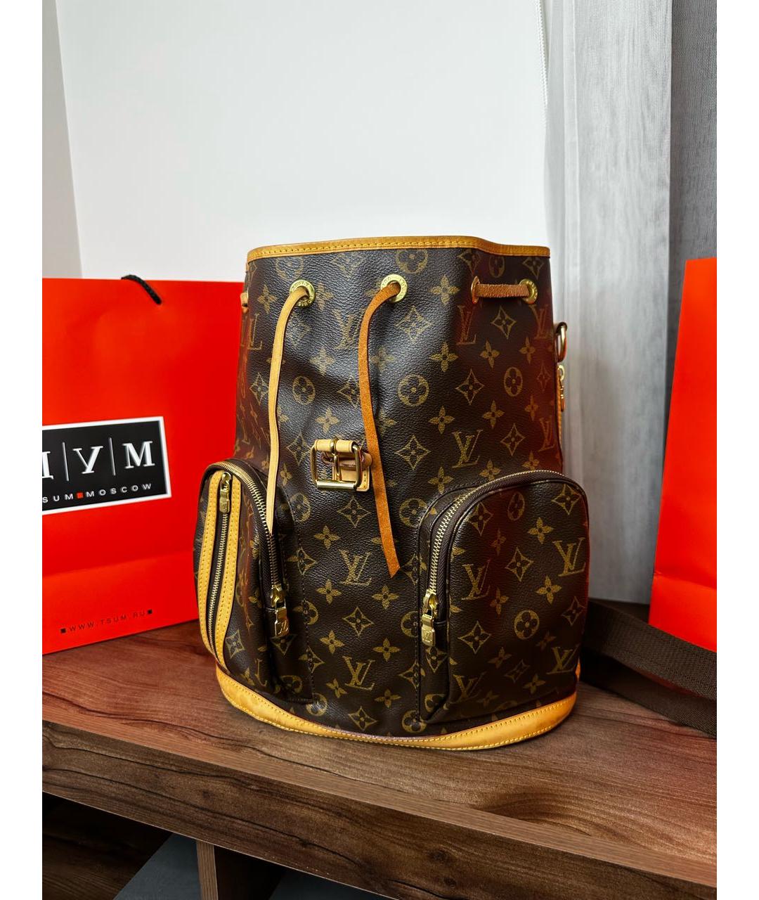 LOUIS VUITTON Коричневый рюкзак из канвы, фото 5