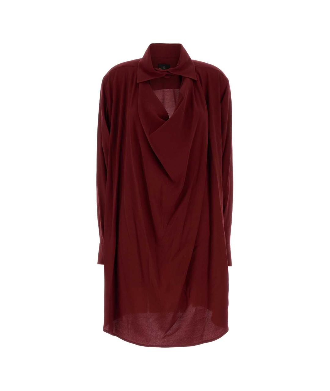 VIVIENNE WESTWOOD Бордовое вискозное коктейльное платье, фото 1