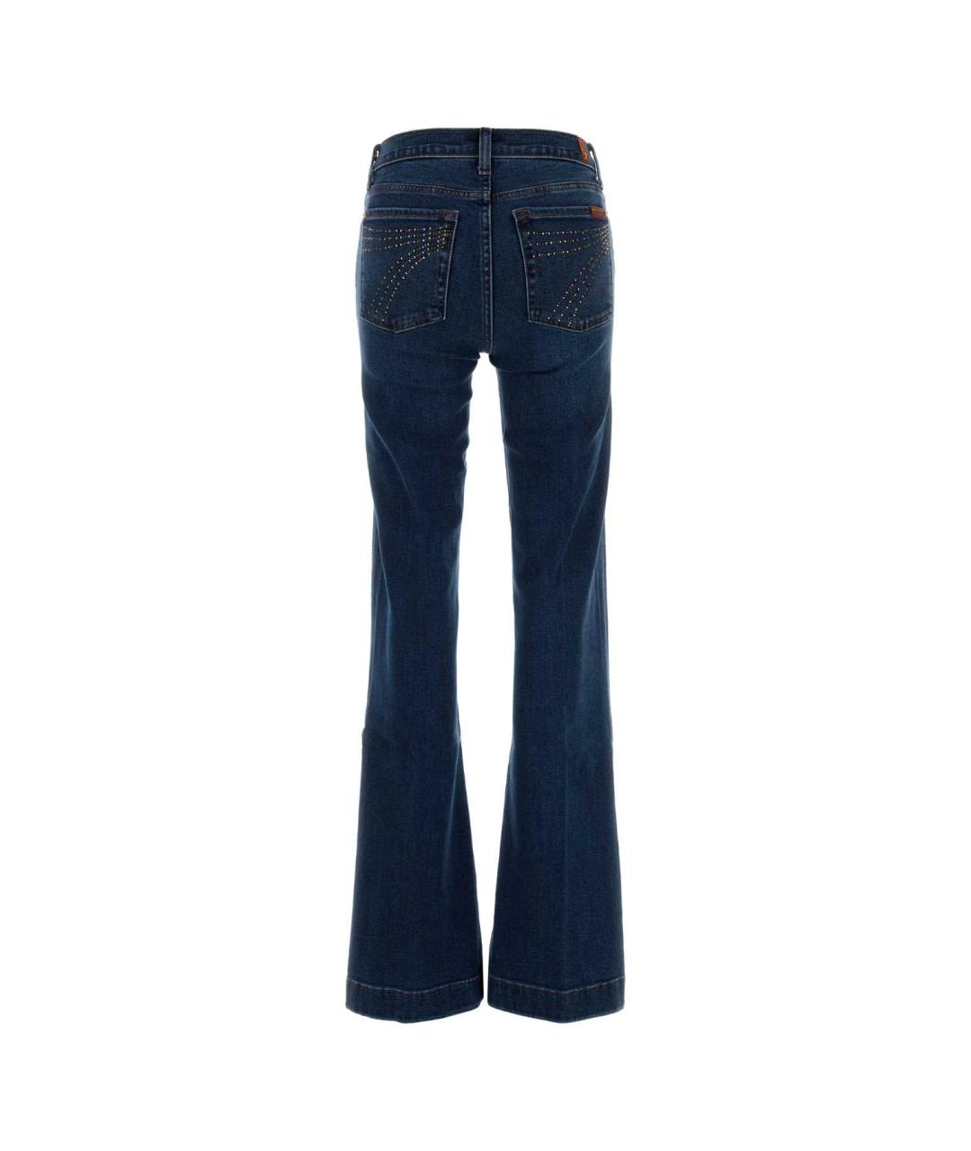 7 FOR ALL MANKIND Синие хлопко-эластановые джинсы клеш, фото 2
