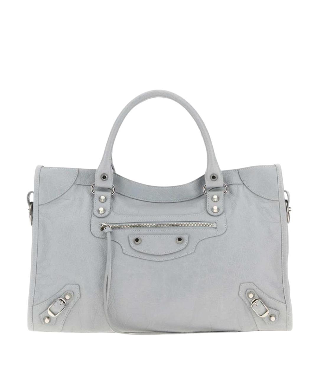 BALENCIAGA Серая кожаная сумка тоут, фото 1