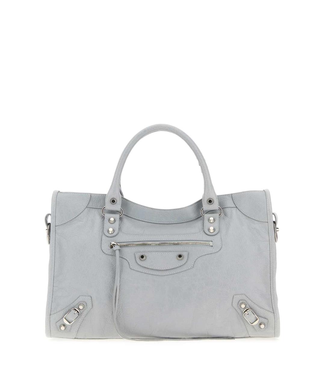 BALENCIAGA Серая кожаная сумка тоут, фото 3