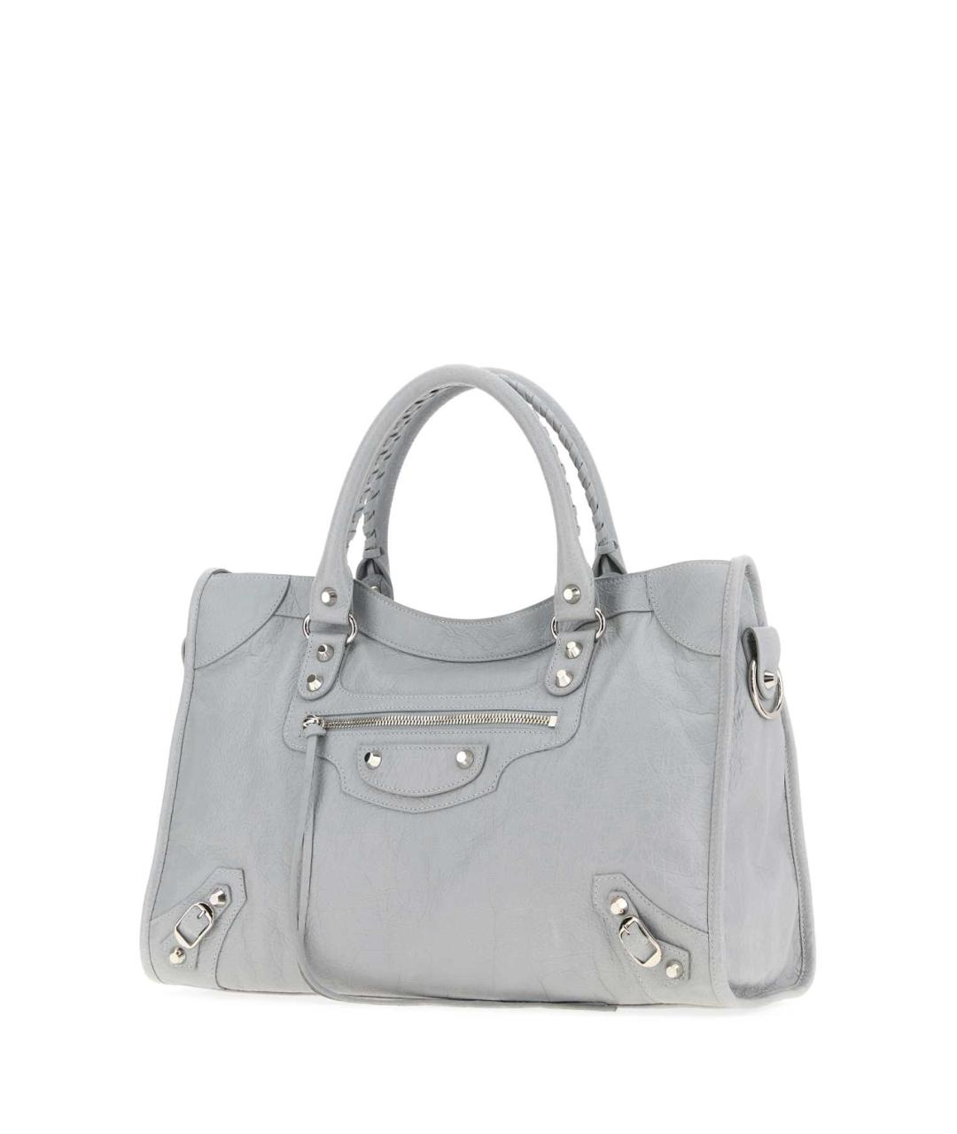 BALENCIAGA Серая кожаная сумка тоут, фото 2
