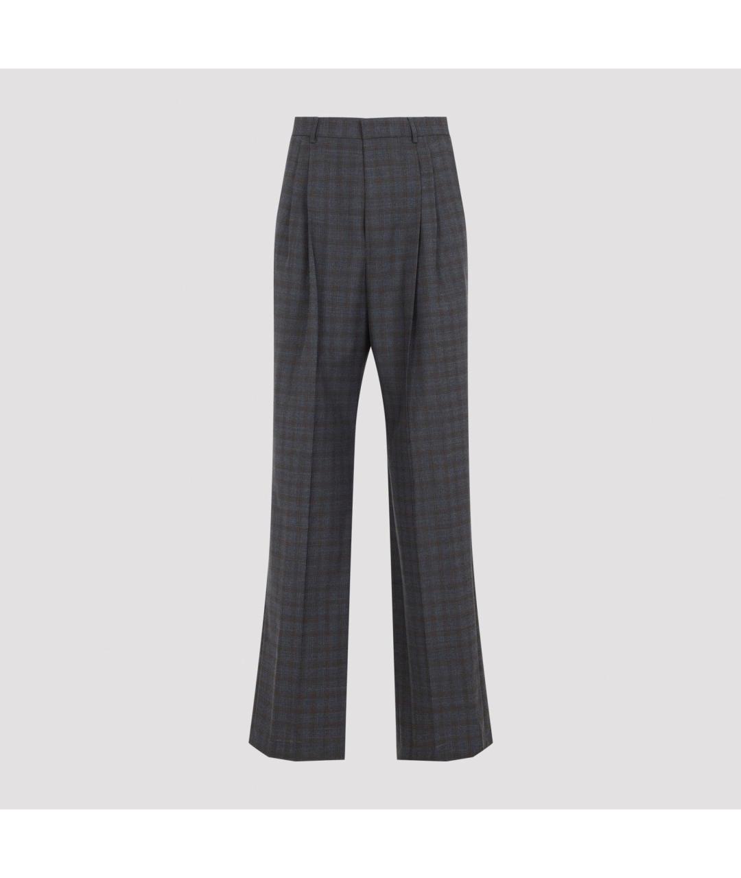 DRIES VAN NOTEN Коричневые шерстяные классические брюки, фото 2