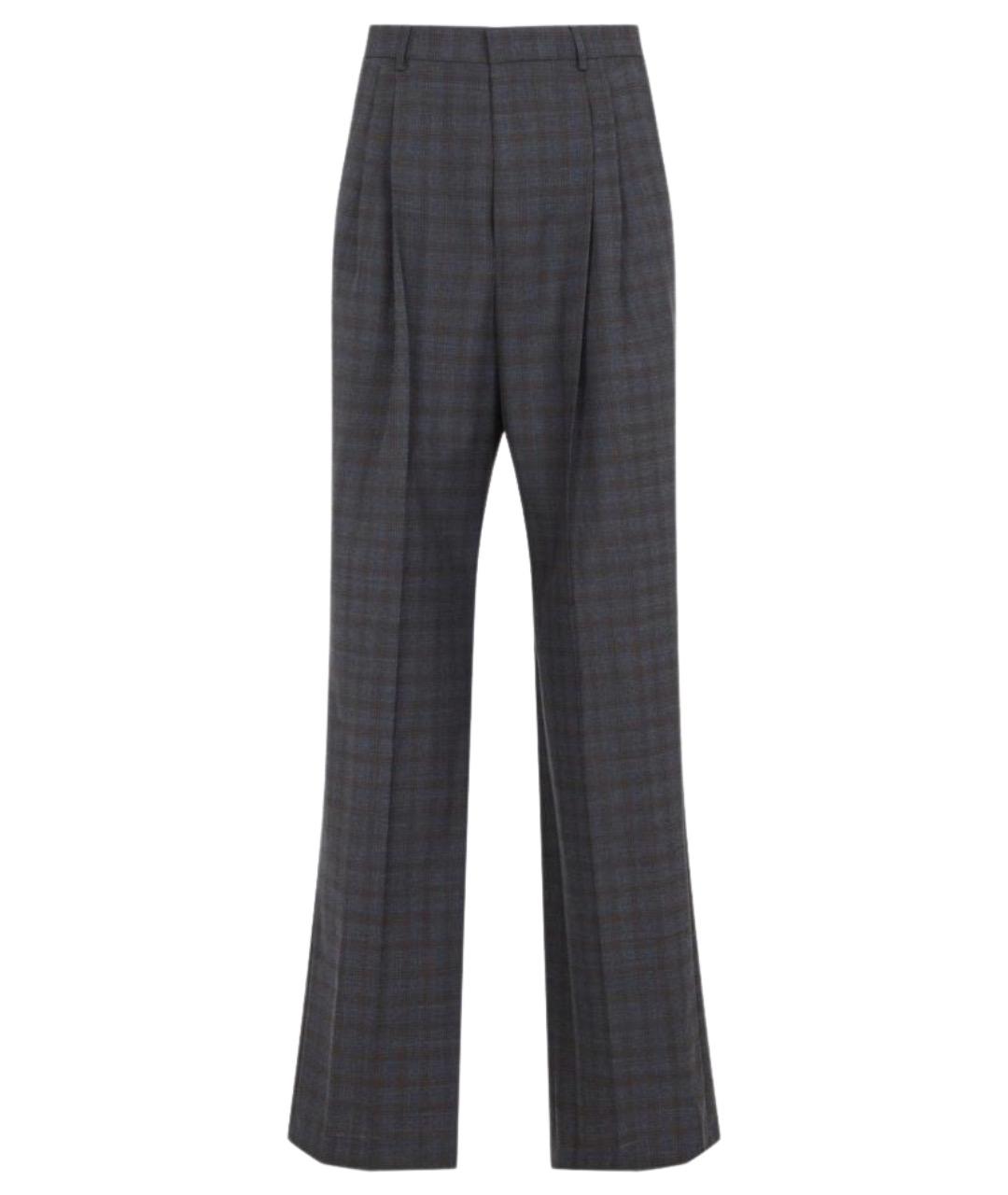 DRIES VAN NOTEN Коричневые шерстяные классические брюки, фото 1