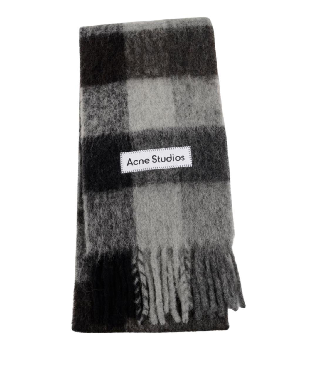 ACNE STUDIOS Серый шерстяной шарф, фото 1