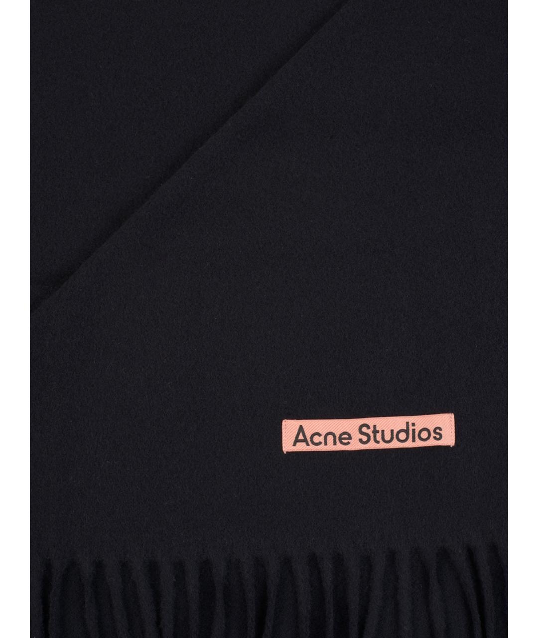 ACNE STUDIOS Черный шерстяной шарф, фото 2