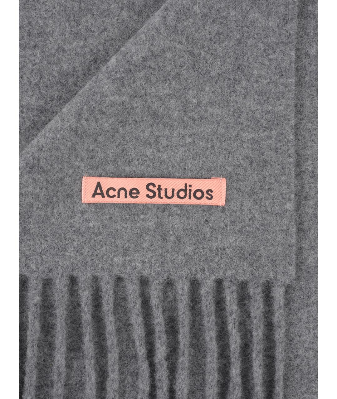 ACNE STUDIOS Серый шерстяной шарф, фото 2