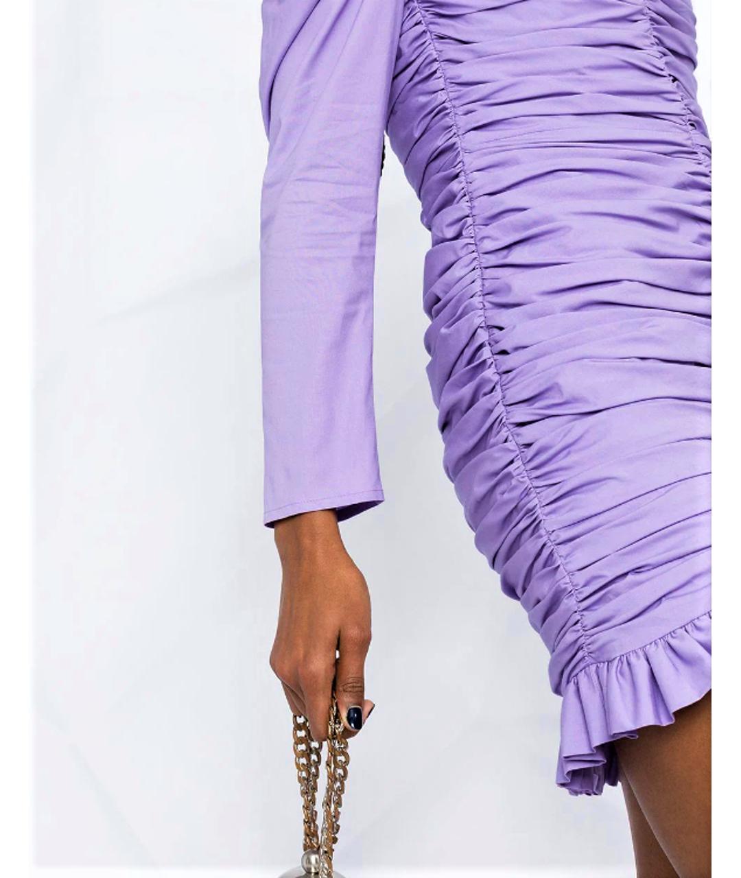 GIUSEPPE DI MORABITO Фиолетовое хлопко-эластановое платье, фото 4