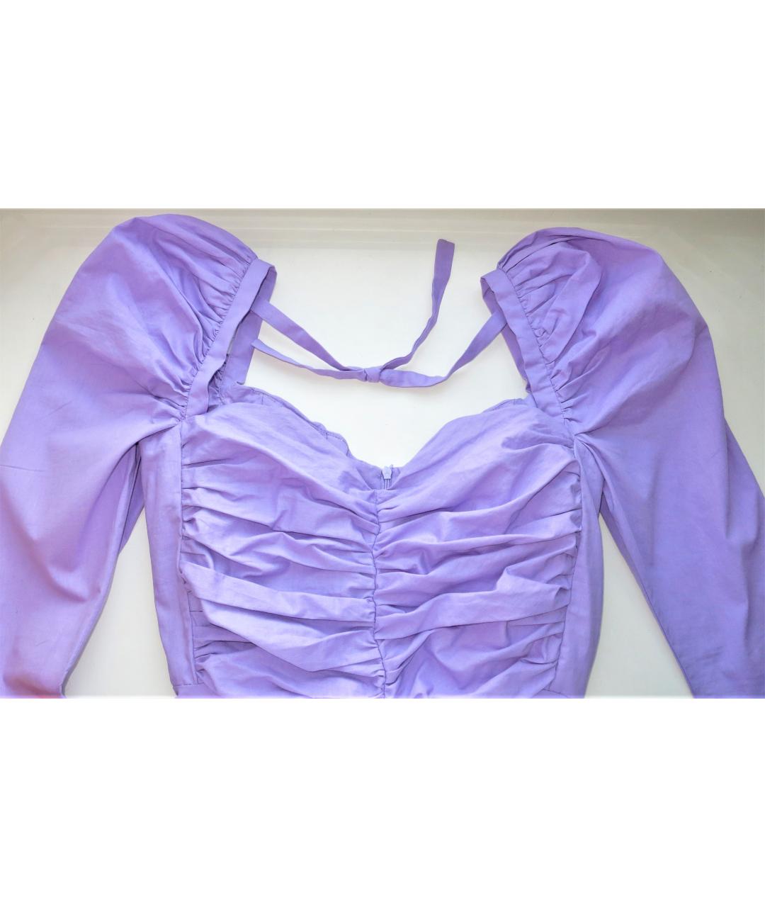 GIUSEPPE DI MORABITO Фиолетовое хлопко-эластановое платье, фото 6