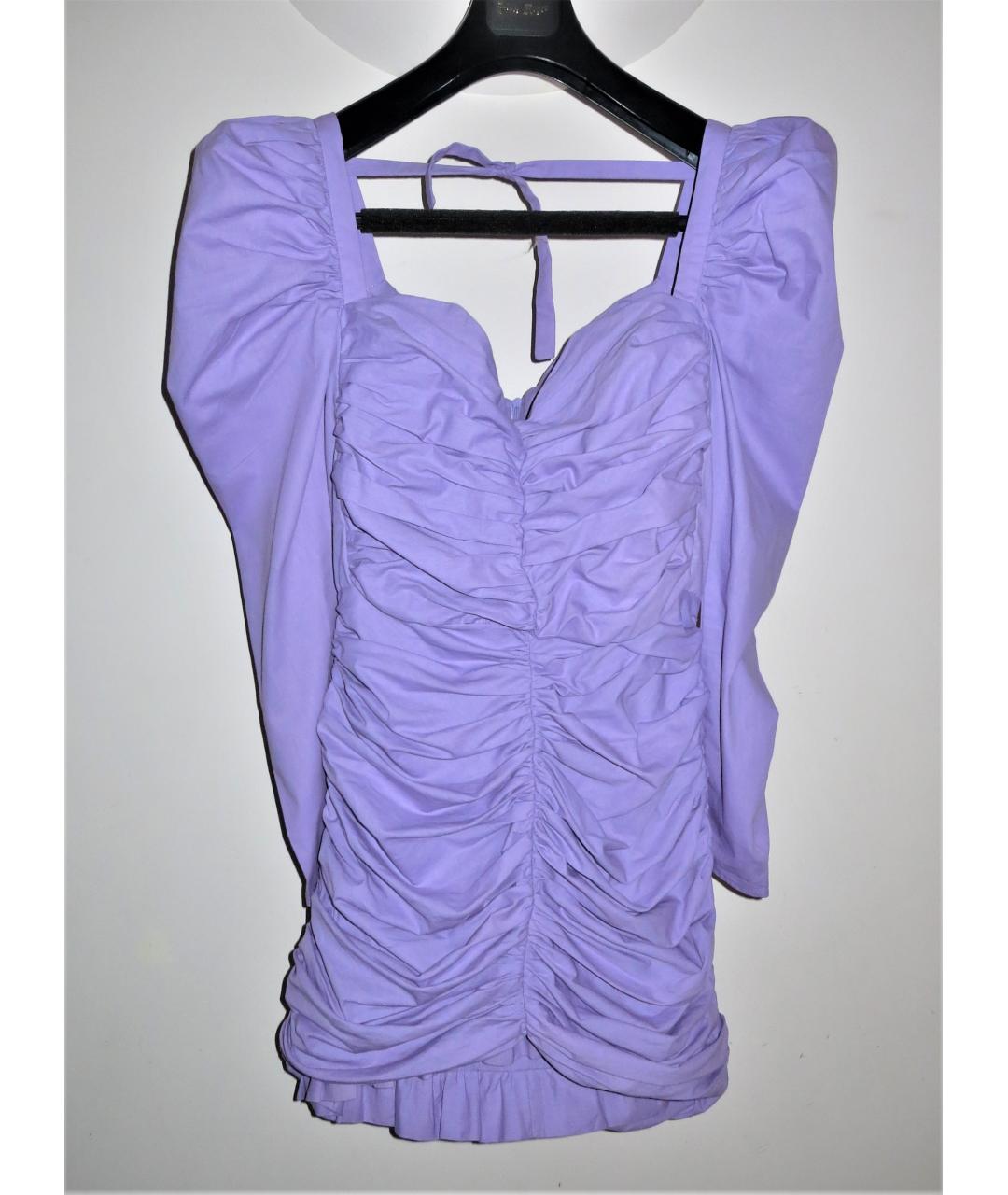 GIUSEPPE DI MORABITO Фиолетовое хлопко-эластановое платье, фото 5