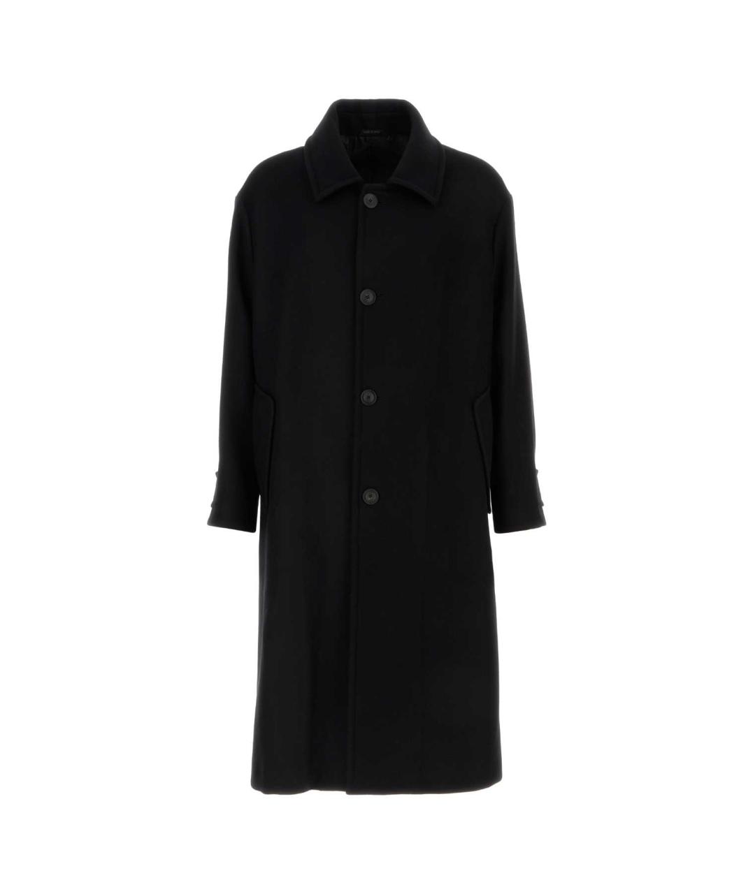 GIORGIO ARMANI Черное шерстяное пальто, фото 3