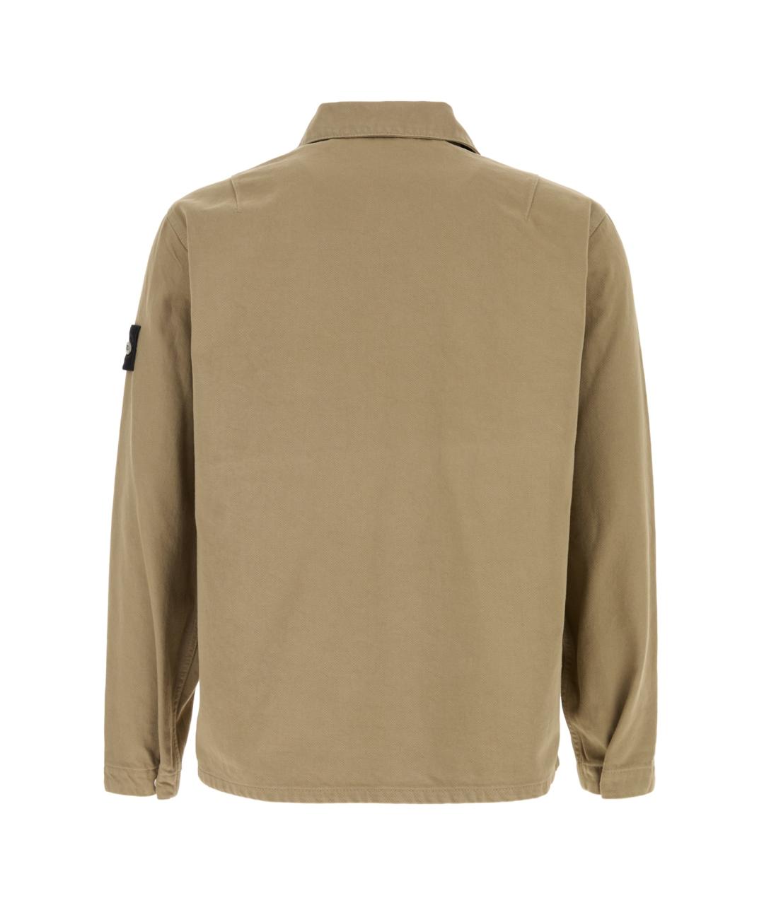 STONE ISLAND Бежевая хлопковая кэжуал рубашка, фото 2