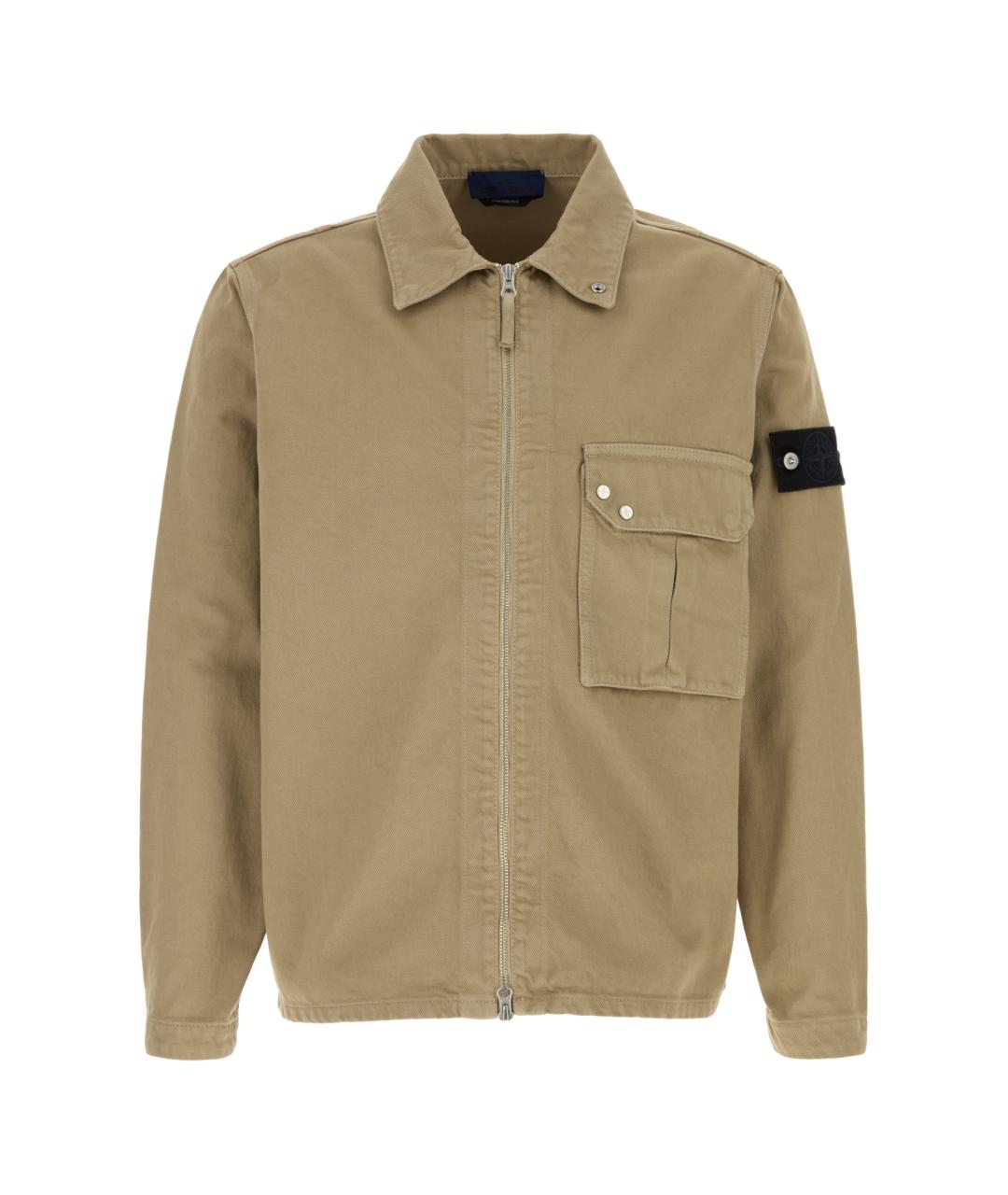 STONE ISLAND Бежевая хлопковая кэжуал рубашка, фото 1