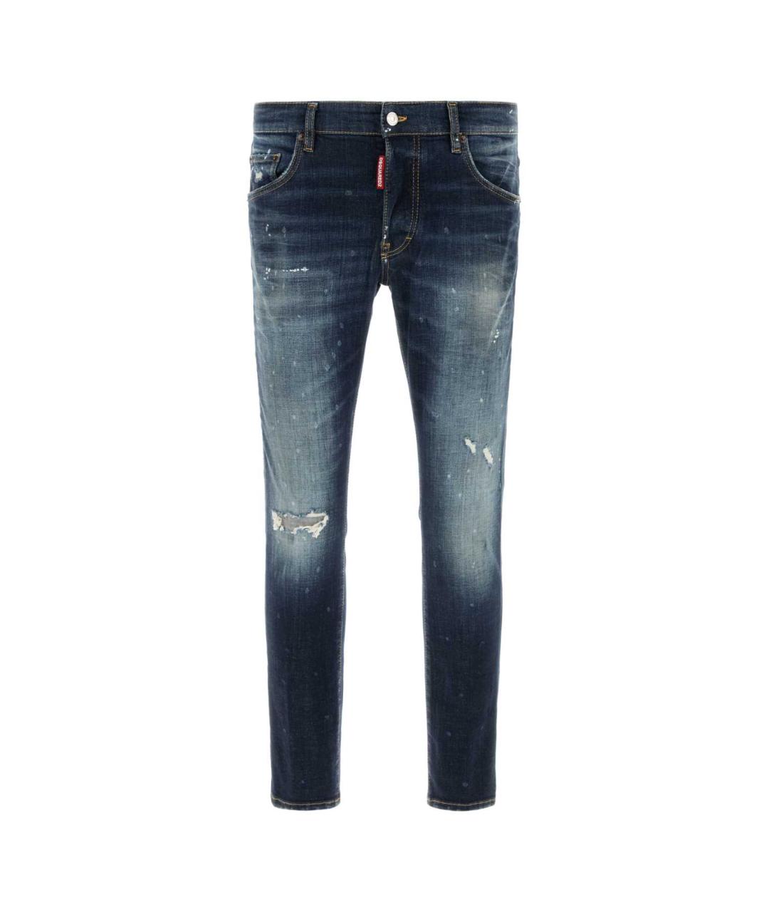 DSQUARED2 Синие хлопко-эластановые джинсы скинни, фото 1