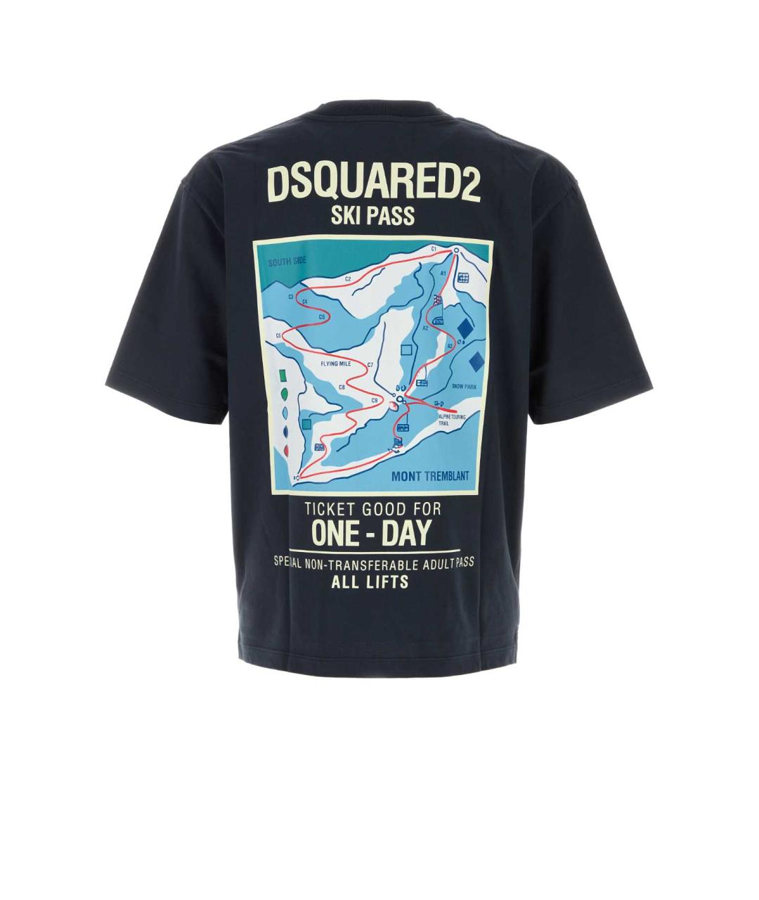DSQUARED2 Синяя хлопковая футболка, фото 2