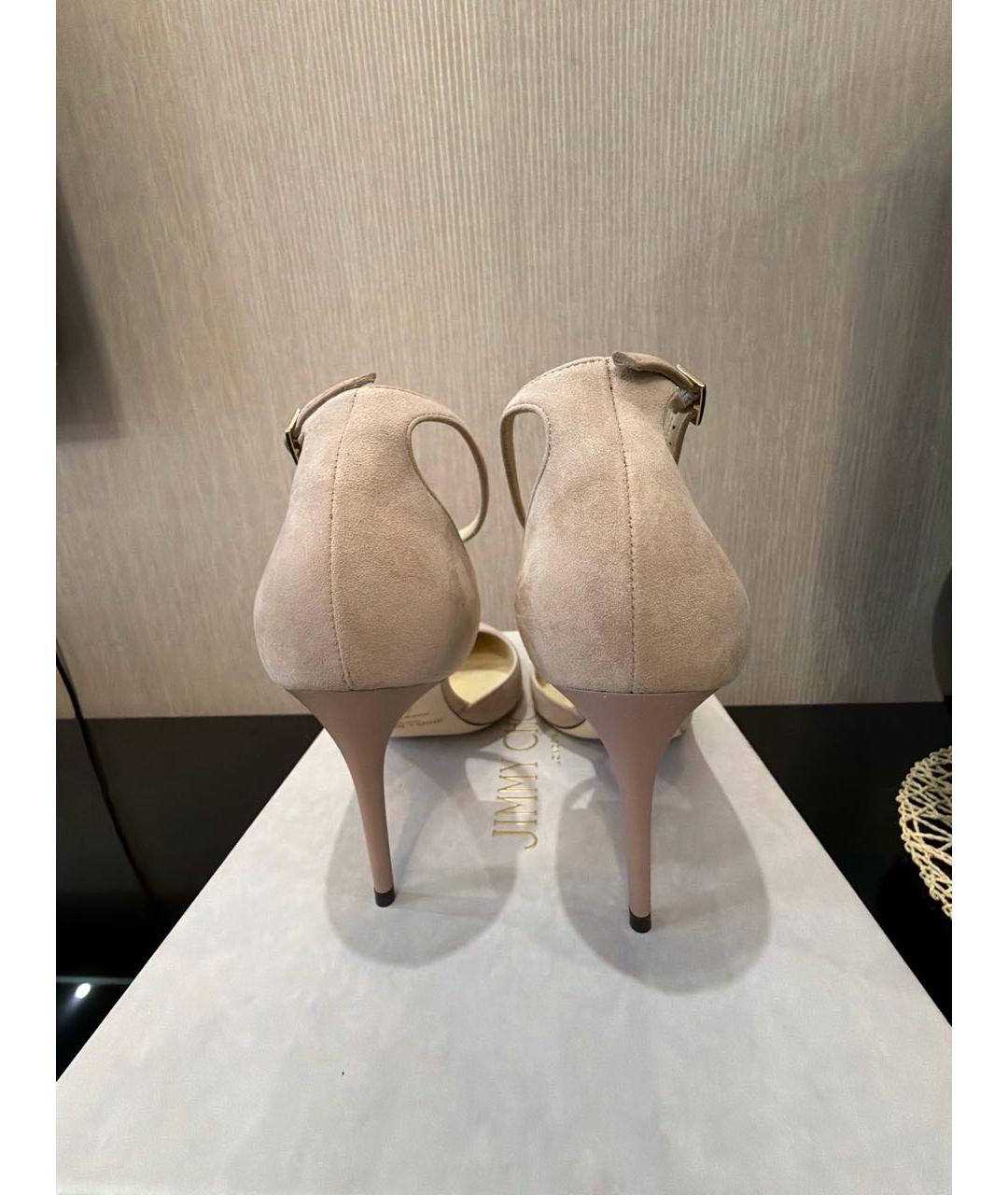 JIMMY CHOO Бежевые замшевые туфли, фото 4