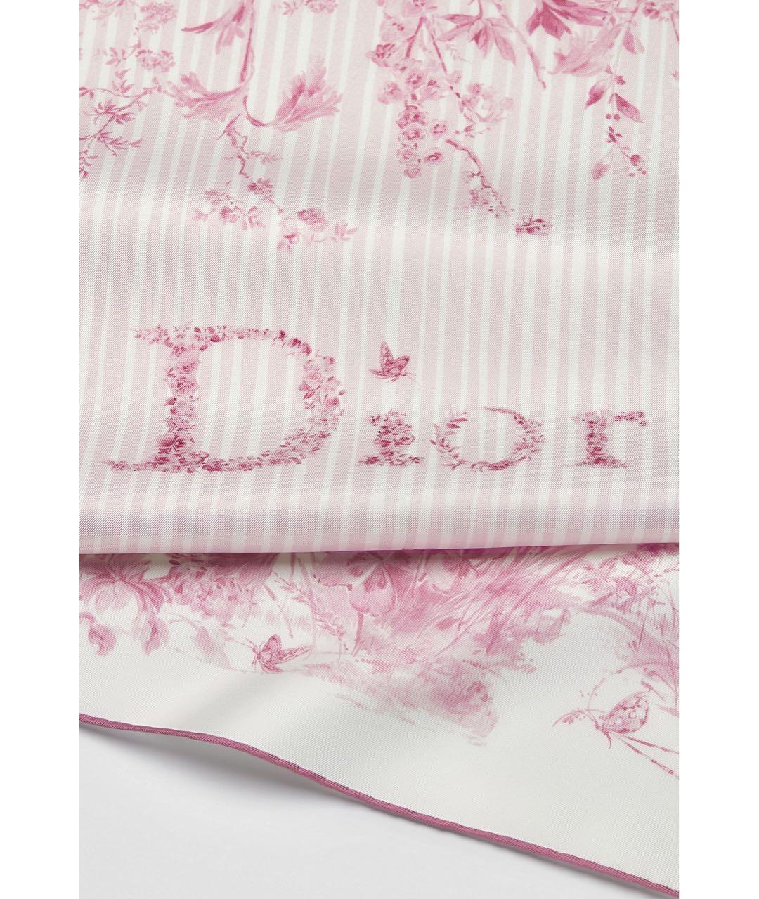 CHRISTIAN DIOR Розовый шелковый платок, фото 2
