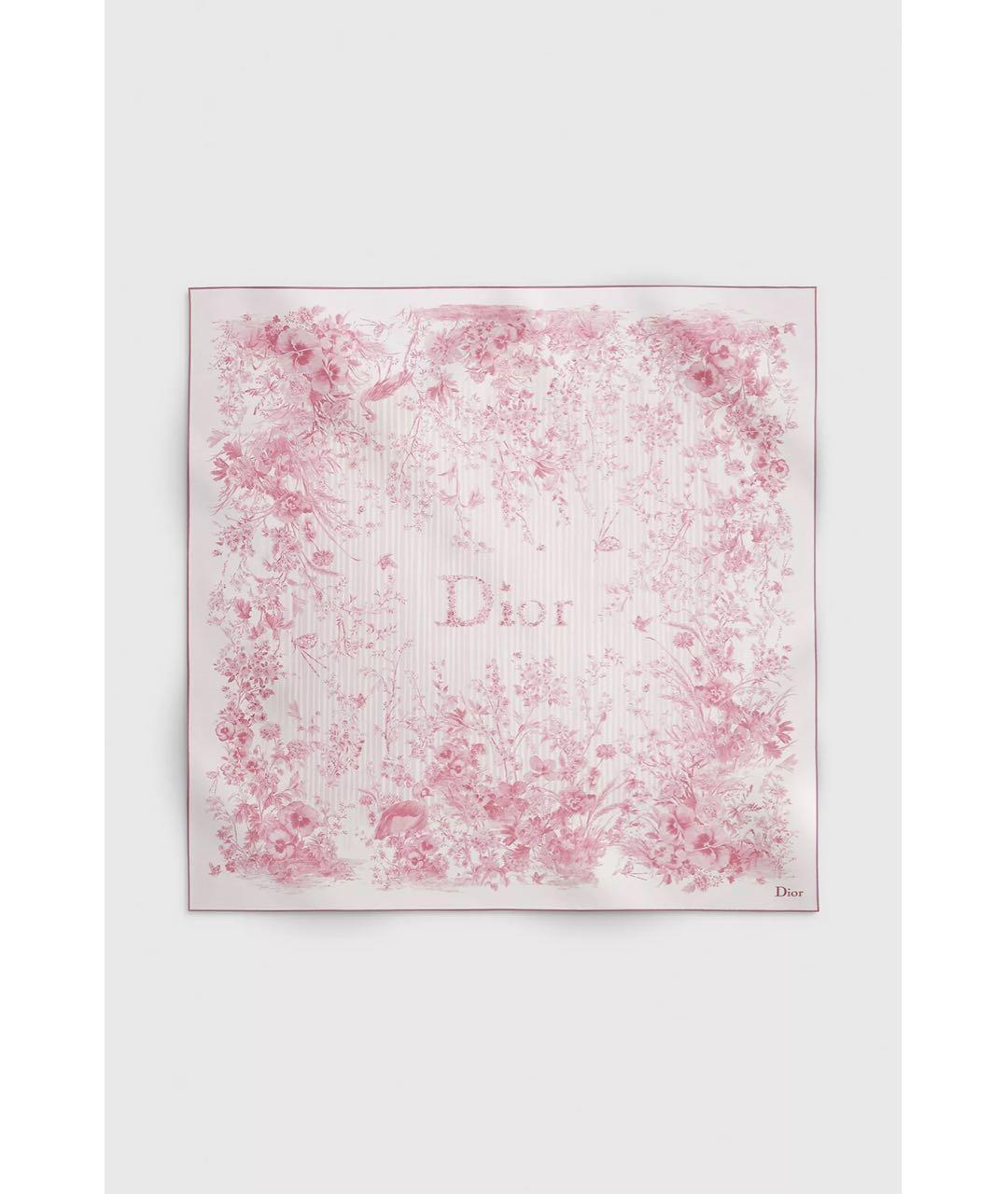 CHRISTIAN DIOR Розовый шелковый платок, фото 6
