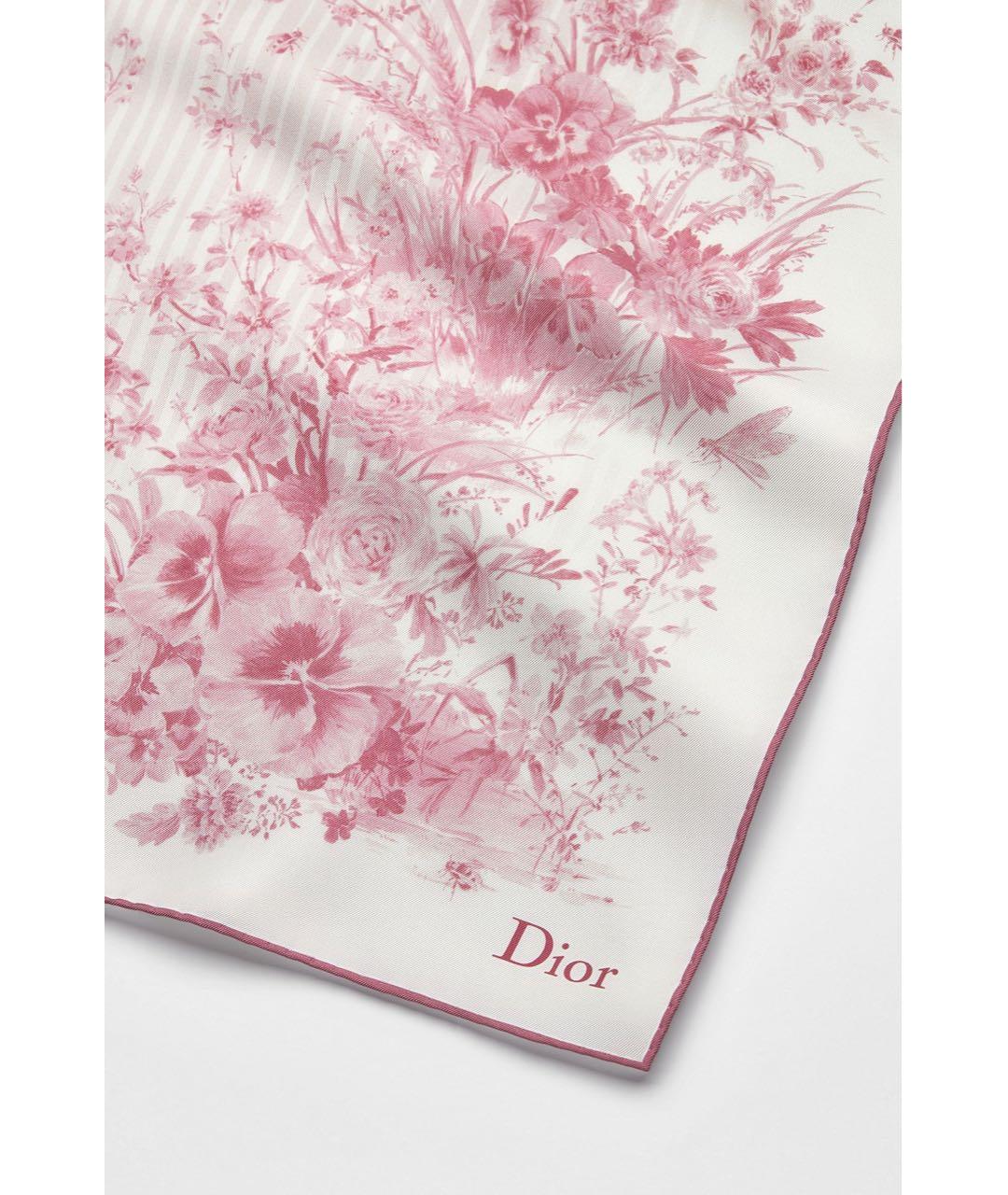 CHRISTIAN DIOR Розовый шелковый платок, фото 3