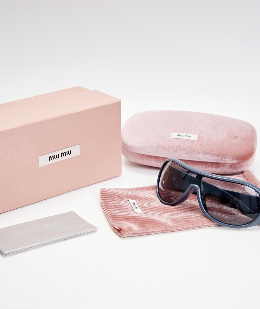 MIU MIU Синие пластиковые солнцезащитные очки, фото 6