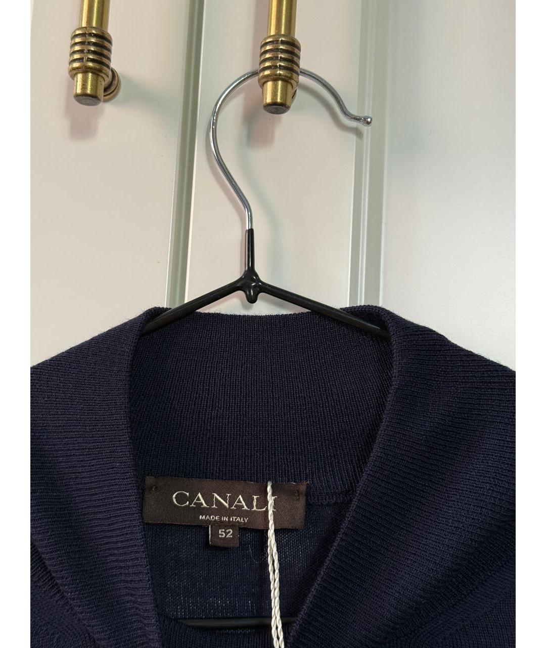 CANALI Темно-синий шерстяной джемпер / свитер, фото 3