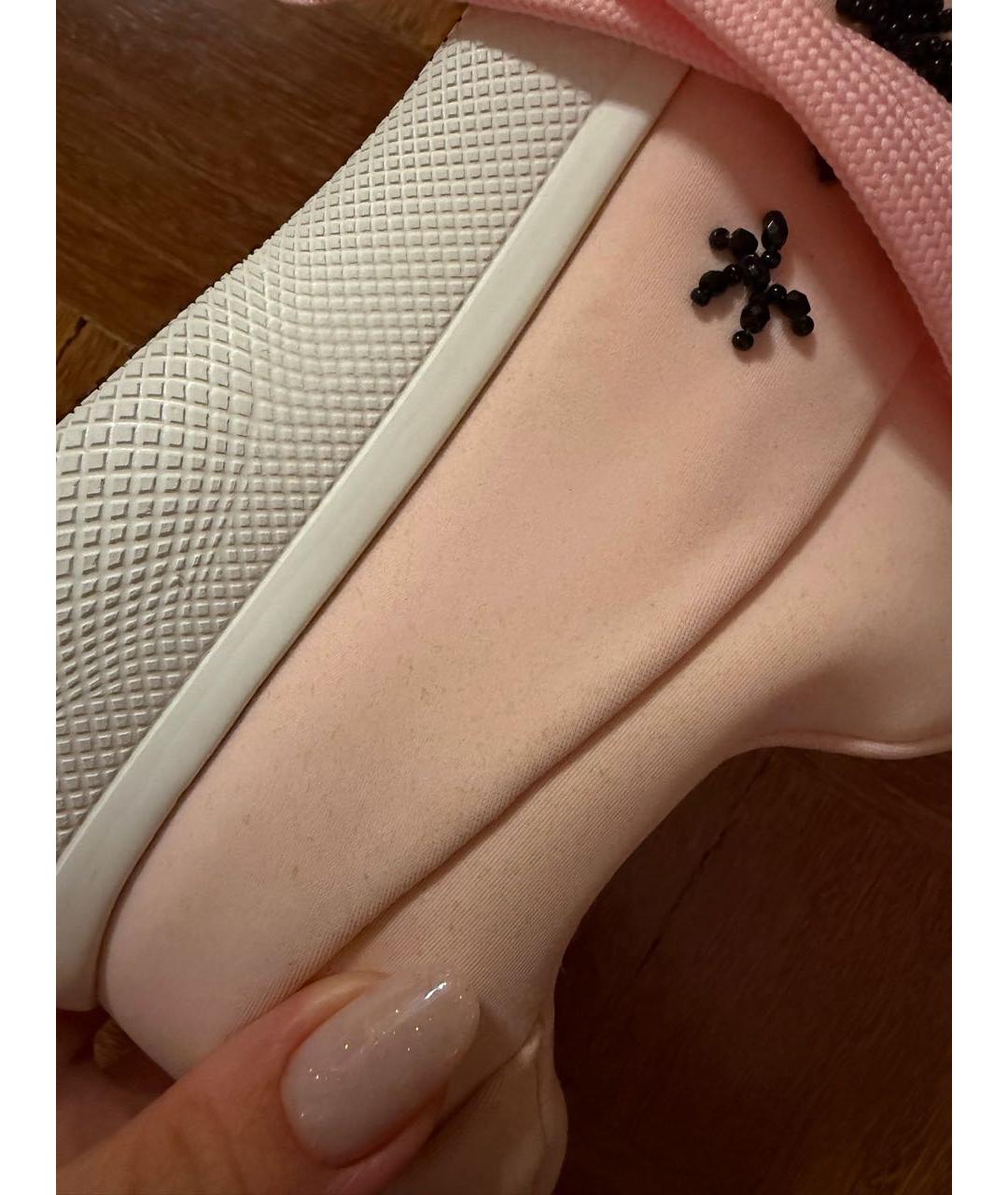 PRADA Розовые текстильные кроссовки, фото 4
