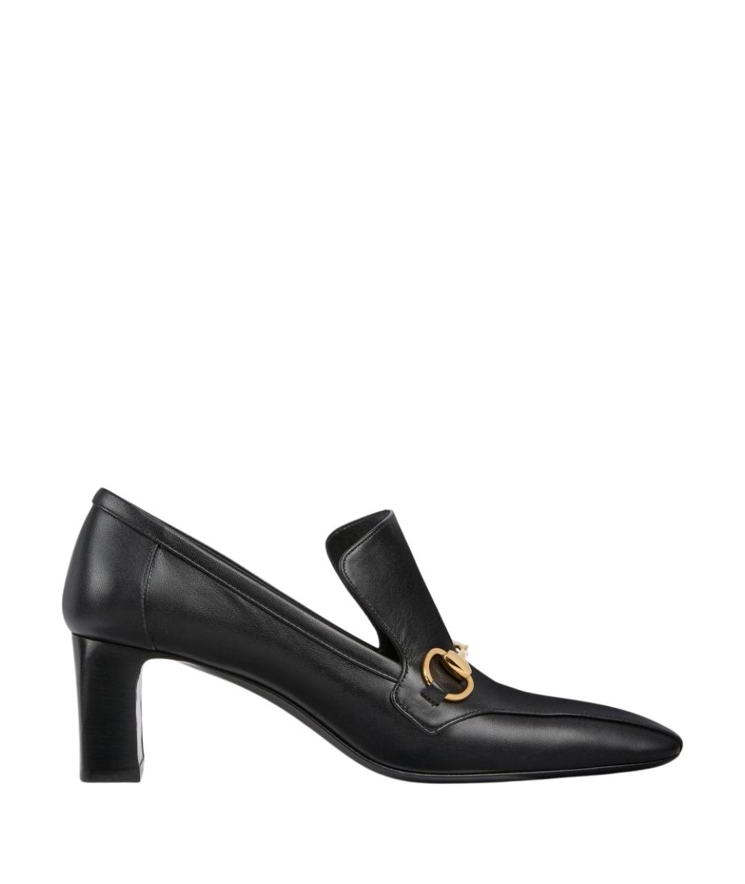 GUCCI Черные кожаные туфли, фото 1