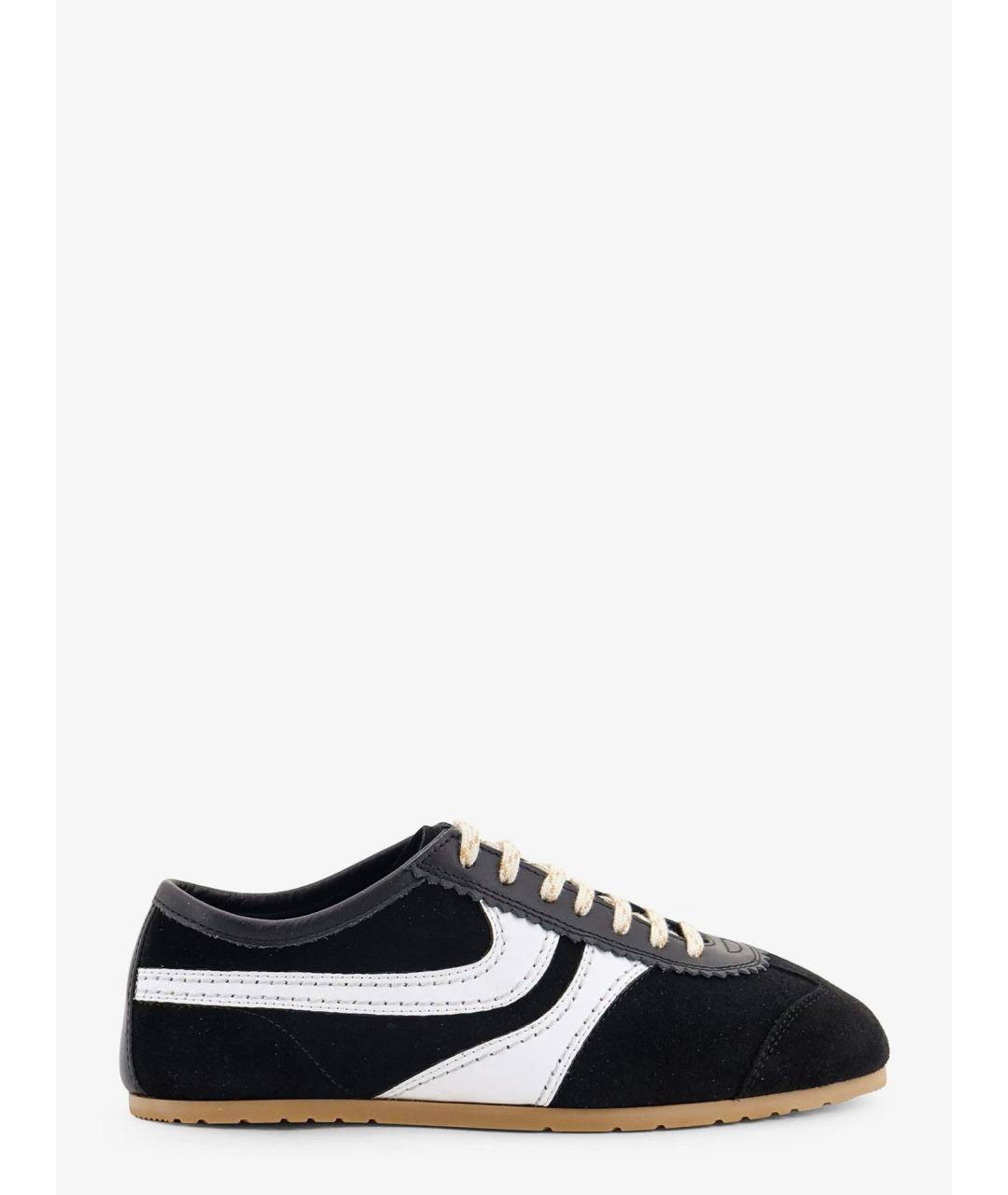 DRIES VAN NOTEN Черные кожаные кроссовки, фото 4