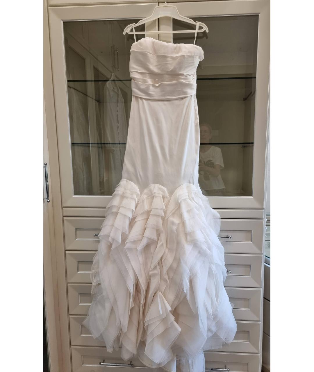VERA WANG Белое атласное свадебное платье, фото 10