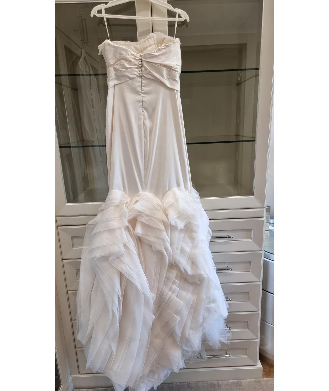 VERA WANG Белое атласное свадебное платье, фото 2