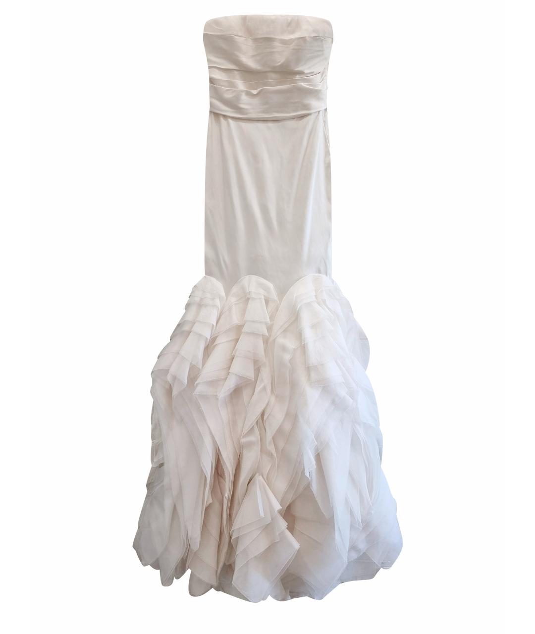 VERA WANG Белое атласное свадебное платье, фото 1