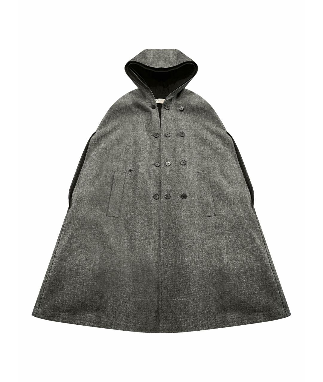 CHRISTIAN DIOR Серое шелковое пальто, фото 1