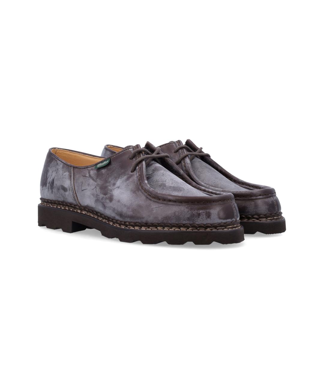 PARABOOT Коричневые кожаные низкие ботинки, фото 2