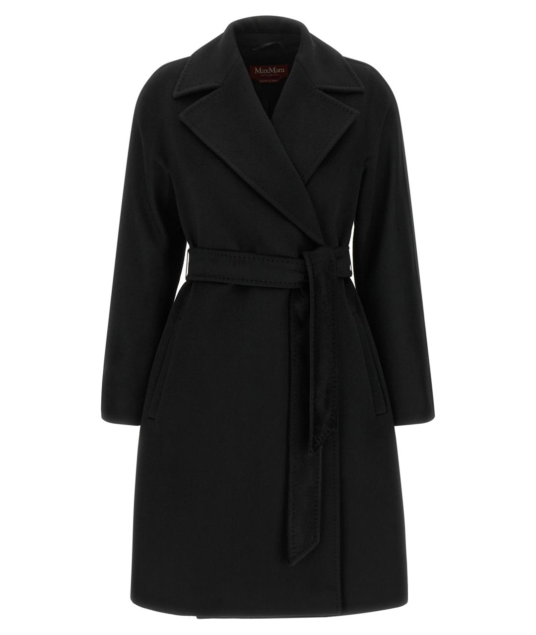 MAX MARA STUDIO Черное шерстяное пальто, фото 1